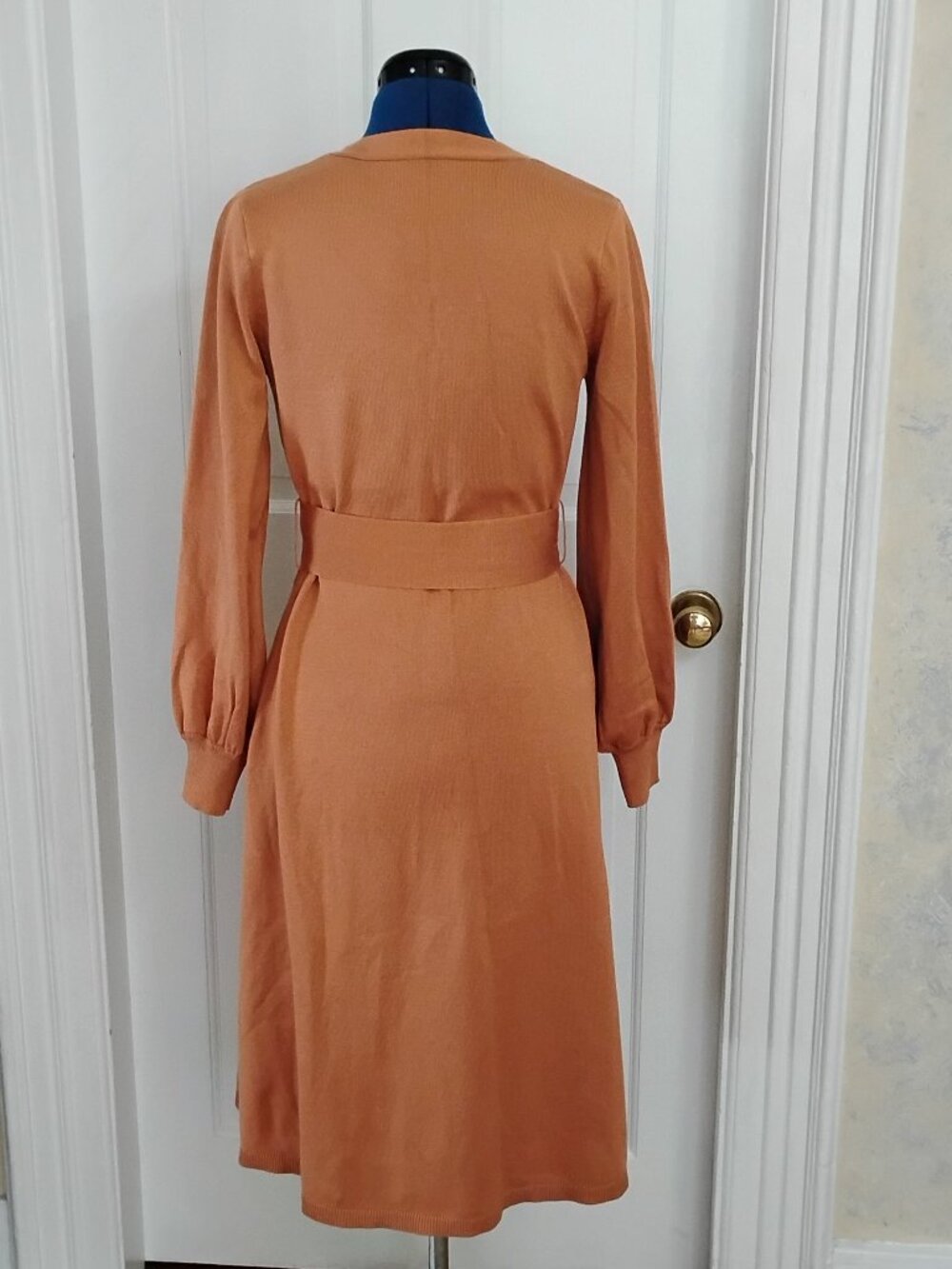 Eliza J Caramel Puff Sleeve Sweater Dress - Picture 2 of 8